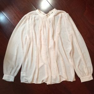 Ann Taylor petite sheer studded blouse